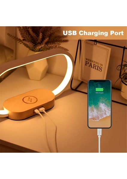 Çok Fonksiyonlu Kablosuz Şarj Cihazı Stand Saat LED Masa Lambası Gece Işık USB Hızlı Şarj Istasyonu Dock iPhone Samsung (Yurt Dışından) indirimleri