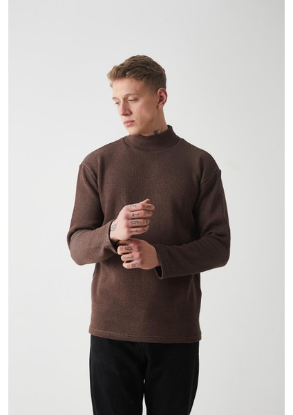 R-5849 Boğazlı Düz Örme Kazak Sweat fiyatları