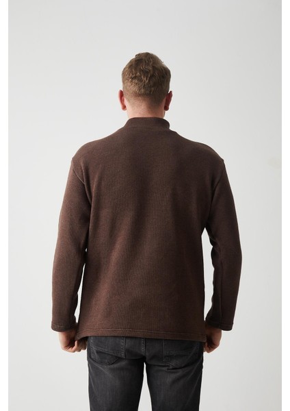 R-5849 Boğazlı Düz Örme Kazak Sweat indirimleri