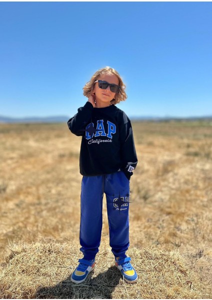 Işlemeli Baskili 2 Iplik Sweatshirt-Eşofman Altı Mevsimlik Erkek Çocuk Takım