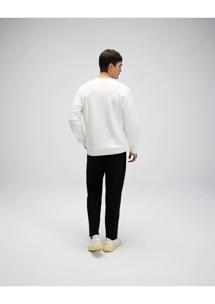 EM579-OF Erkek Sıfır Yaka Beyaz Sweat modelleri