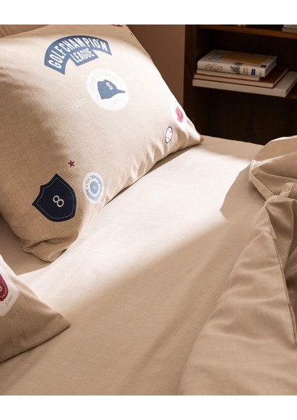 Ruben Çift Kişilik %100 Pamuk Ranforce Baskılı Nevresim Takımı - Bej fırsatları