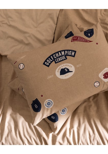 Ruben Çift Kişilik %100 Pamuk Ranforce Baskılı Nevresim Takımı - Bej indirimleri