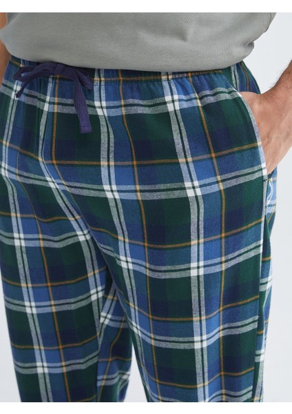 Yeni Sezon Standart Kalıp Ekose Erkek Pijama Alt modelleri