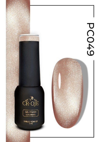 Kalıcı Oje Korean Cat Eye, Inci Tanecikli Manyetik Cat Eye / Kedi Gözü PC049 (5 ML)