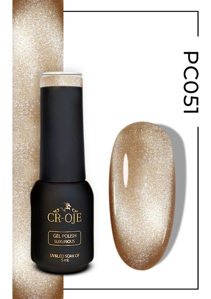 Kalıcı Oje Korean Cat Eye, Inci Tanecikli Manyetik Cat Eye / Kedi Gözü PC051 (5 ML)