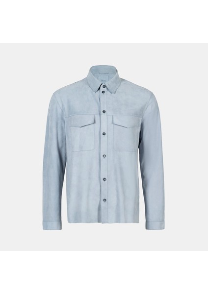 Erkek Mavi Süet Gömlek fırsatları