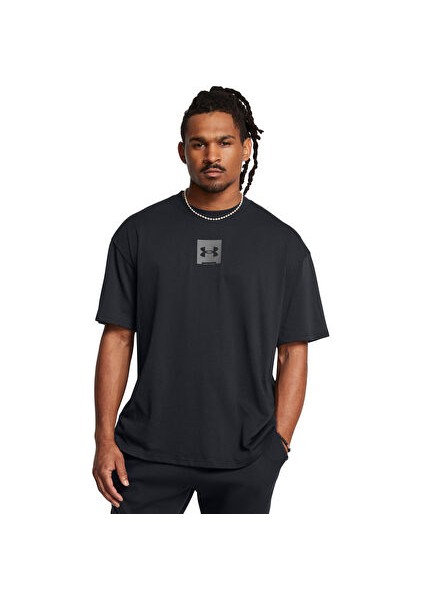 1386803-001 Ua Hw Os Sm Box Ss Siyah Yuvarlak Yaka Normal Kalıp Erkek T-Shirt