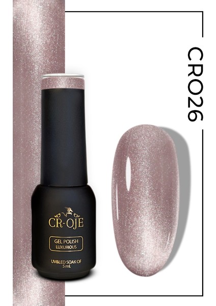 Kalıcı Oje Korean Cat Eye, Kristal Efektli Manyetik Cat Eye / Kedi Gözü CR026 (5 ML)