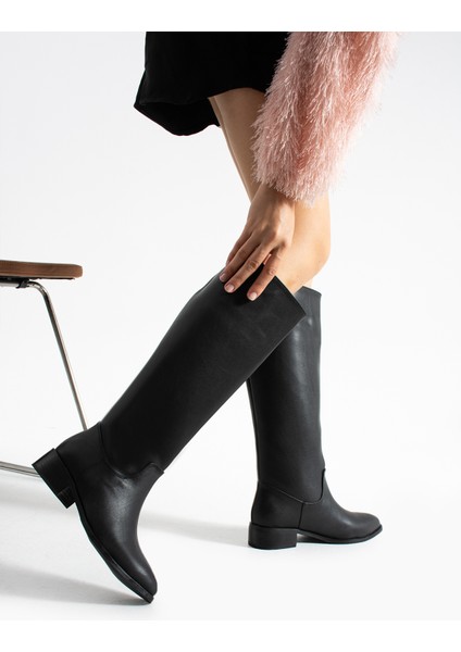 Eldon Siyah Mat Sivri Burun Kadın Kısa Topuklu Çizme fırsatları