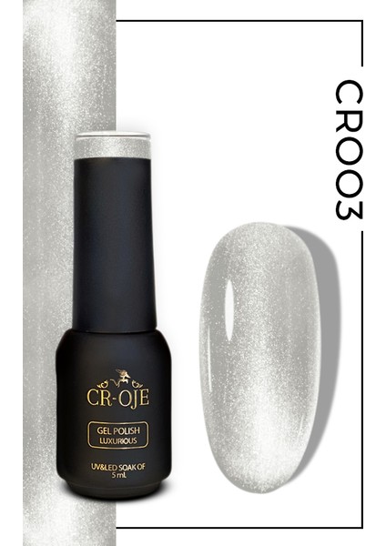 Kalıcı Oje Korean Cat Eye, Kristal Efektli Manyetik Cat Eye / Kedi Gözü CR003 (5 ML)