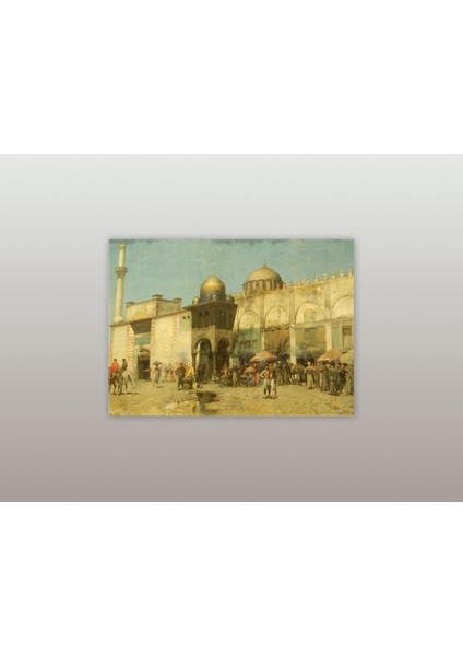 Alberto Pasini -Une Mosqué 1886 - Ahşap Mdf Tablo modelleri