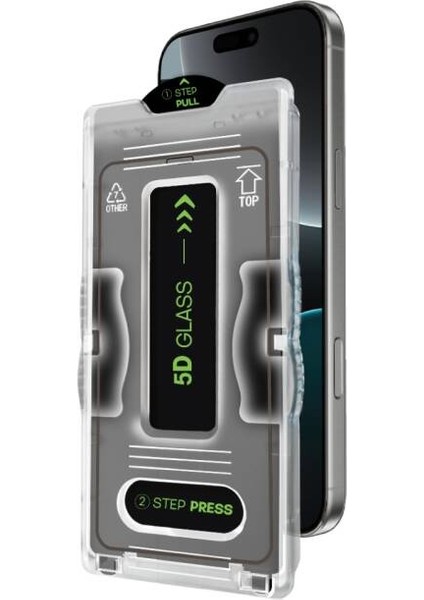 MG044-027 iPhone 15 Plus 5D Tam Kaplama Temperli Cam