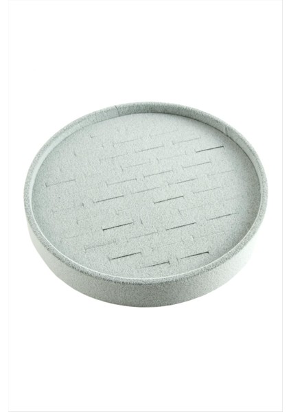 Ds-Derin Yuvarlak Ahşap Anfora Kumaş Yüzüklük 20 Cm-Kırmızı