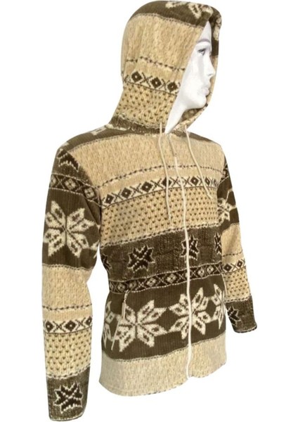 Kapşonlu Polar Ceket - Thermoform - Kahverengi