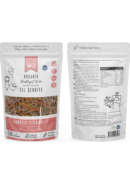 Organik Karışık Sebzeli Bakliyat Unlu Tel Şehriye 180 Gr +8 Ay fiyatları