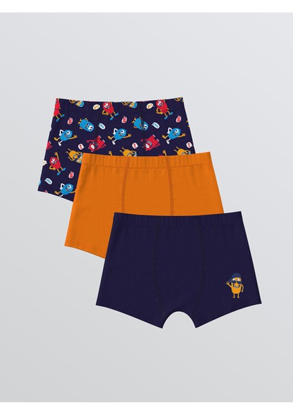 Yeni Sezon Baskılı Erkek Çocuk Boxer 3'lü