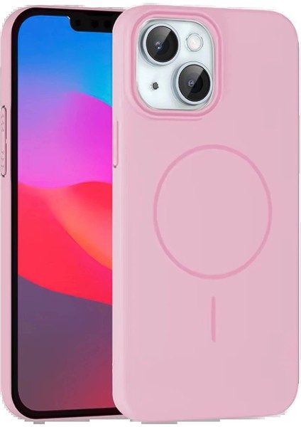 Bfs iPhone 15 Plus Broş Magsafe Kapak - Pembe