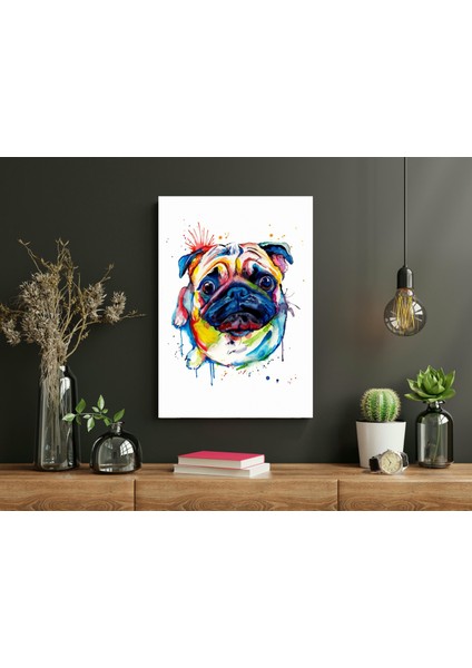 Renkli Köpek -Ahşap Mdf Tablo