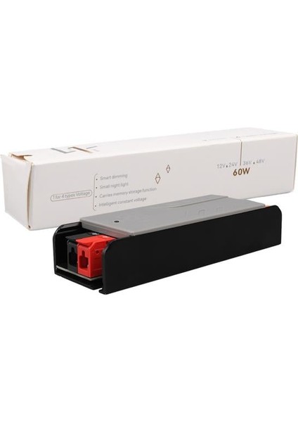 Powermaster PM-26842 12/24/36/48 Volt 3 Amper 60 Watt Metal Kasa Kademeli Adaptör Voltaj Göstergeli 128X42X27MM indirimleri