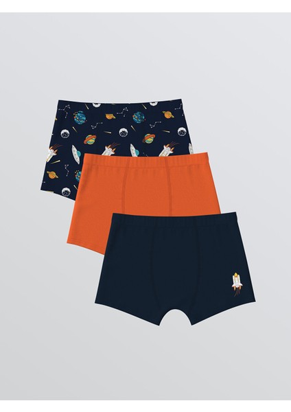Yeni Sezon Desenli Erkek Çocuk Boxer 3'lü