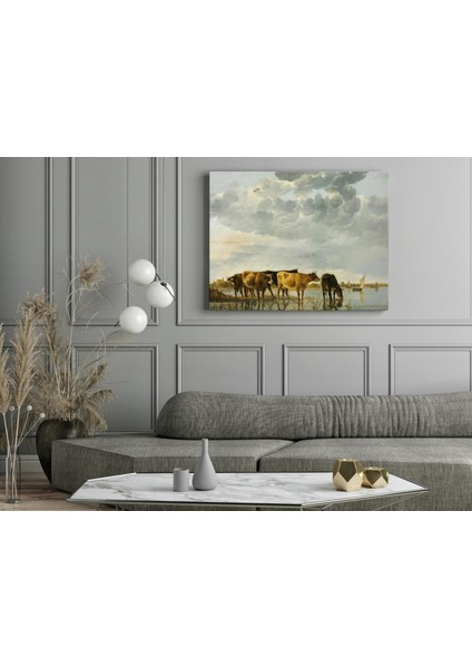 Aelbert Cuyp - Cows In A River - Ahşap Mdf Tablo fırsatları