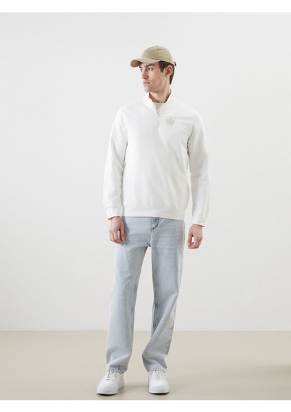 Yeni Sezon Dik Yaka Uzun Kollu Baskılı Erkek Sweatshirt fiyatları