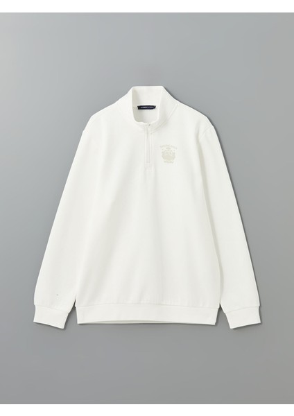 Yeni Sezon Dik Yaka Uzun Kollu Baskılı Erkek Sweatshirt indirimleri