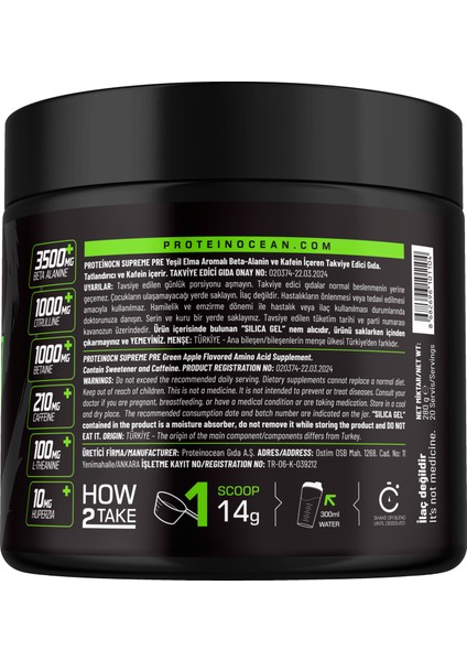PRE-WORKOUT SUPREME Yeşil Elma - 280g x 2 Adet modelleri