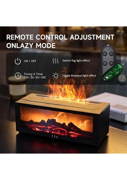 Şömine Tasarımlı Ultrasonik Buhar Makinesi Kumandalı Hediyelik Aroma fırsatları