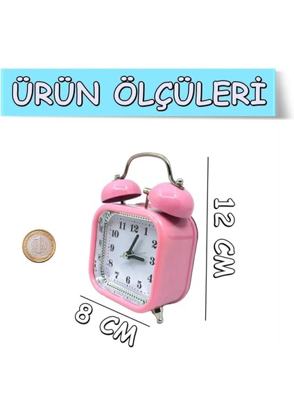 Mini Nostaljik Metal Masa Üstü Işıklı Masa Saati - Çalar Saat fiyatları