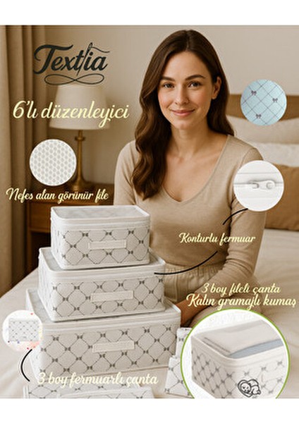 6’lı Valiz Içi Düzenleyici Set Seyehat Hurcu-Fiyonk