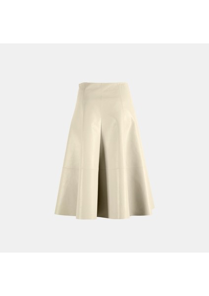Limited Edition Kadın Krem Uzun Deri Etek fırsatları