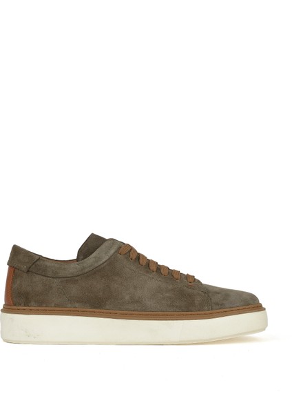 , Erkek Hakiki Deri Sneaker 1531026ZH182 Haki fırsatları