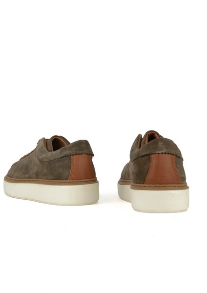 , Erkek Hakiki Deri Sneaker 1531026ZH182 Haki