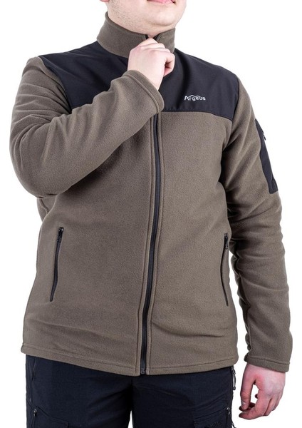 Outdoor Polar Ceket Haki - Sıcak Tutan Polar - Softshell Omuz - Fermuarlı Cep modelleri