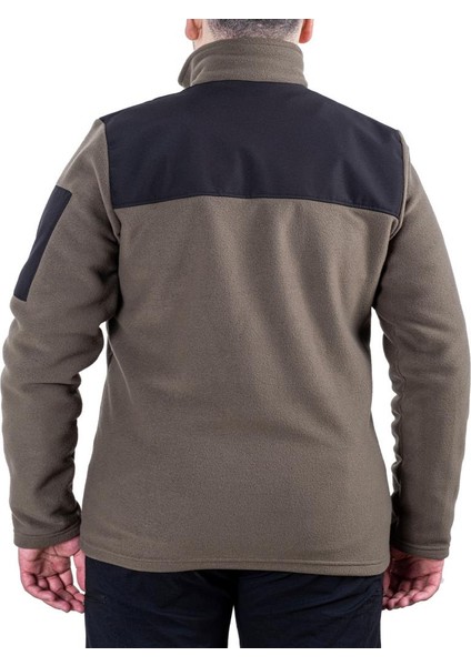 Outdoor Polar Ceket Haki - Sıcak Tutan Polar - Softshell Omuz - Fermuarlı Cep indirimleri