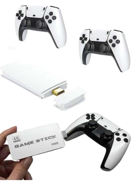 3D 4K 2000 Oyunlu Game Stick Oyun Konsolu Çift Konsol