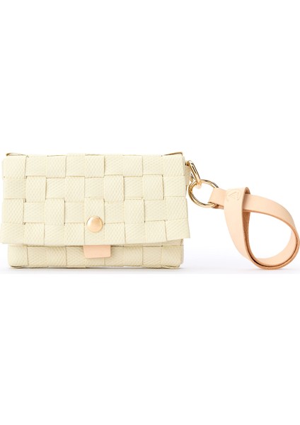 Krem Sepet Örgü Deri Kadın Cüzdan