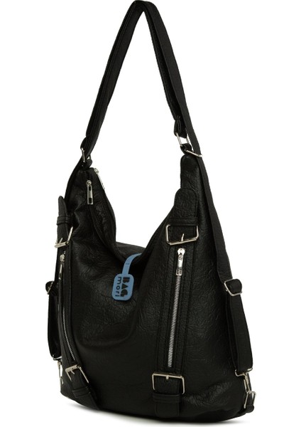 Siyah Yumuşak Dokulu Kemer Detaylı Askılı ve Sırt Salaş Çanta fiyatları