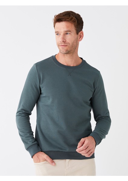 Yeni Sezon Bisiklet Yaka Uzun Kollu Erkek Kalın Sweatshirt