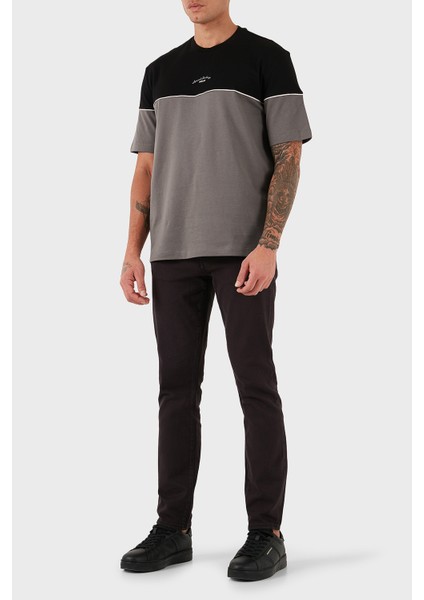 % 100 Pamuk Regular Fit Bisiklet Yaka Renk Bloklu T Shirt Erkek T Shirt XM001034 AF10362 MC225 fiyatları