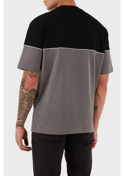 % 100 Pamuk Regular Fit Bisiklet Yaka Renk Bloklu T Shirt Erkek T Shirt XM001034 AF10362 MC225 modelleri