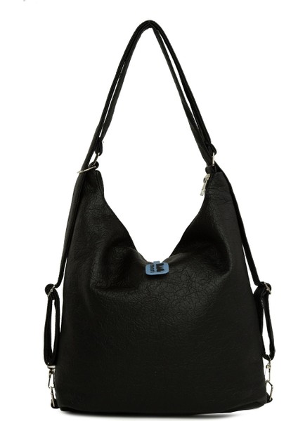 Siyah Yumuşak Dokulu Kemer Detaylı Askılı ve Sırt Salaş Çanta modelleri