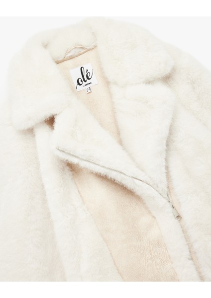 Fermuarlı Süet Görünümlü Suni Kürk Biker Ceket indirimleri