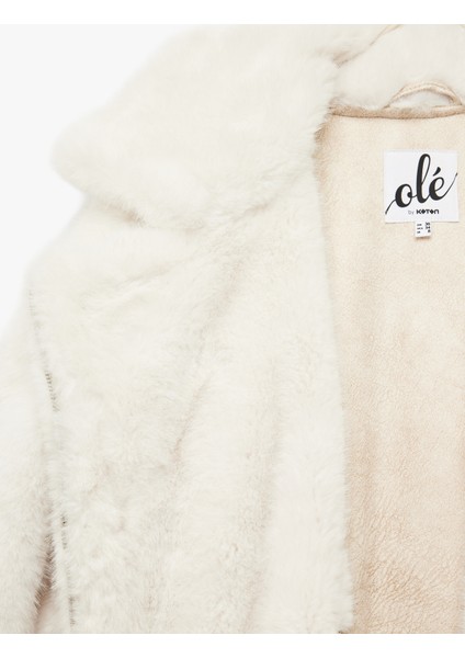 Fermuarlı Süet Görünümlü Suni Kürk Biker Ceket