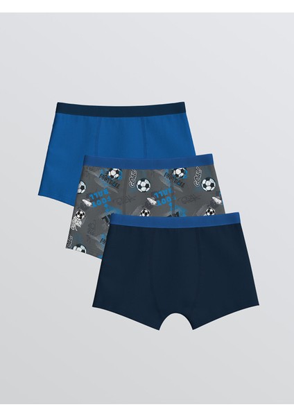 Yeni Sezon Baskılı Erkek Çocuk Boxer 3'lü