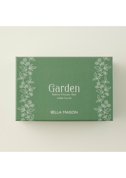 Garden 2'li Porselen Kahve Fincanı Seti Yeşil (90 Cc) modelleri