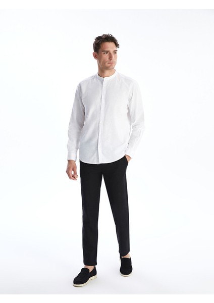 Yeni Sezon Regular Fit Uzun Kollu Keten Karışımlı Erkek Gömlek fiyatları