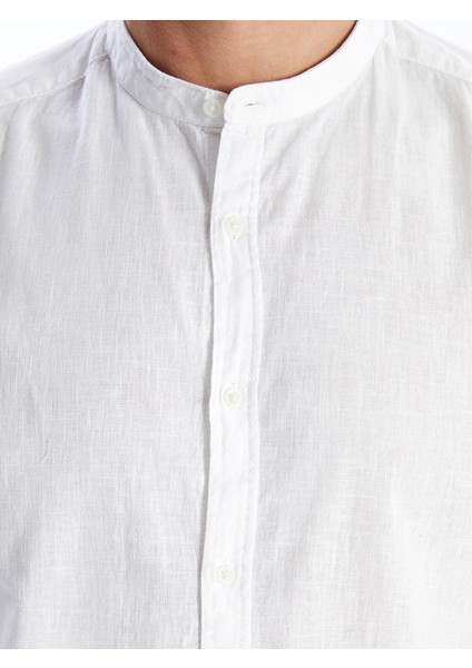 Yeni Sezon Regular Fit Uzun Kollu Keten Karışımlı Erkek Gömlek modelleri